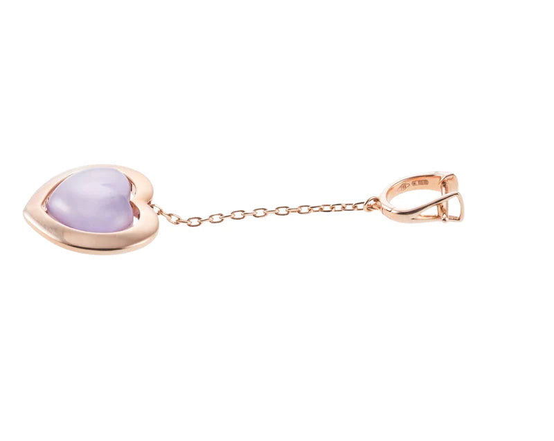 Mimi Milano Juliet Heart Amethyst Gold Drop Earrings