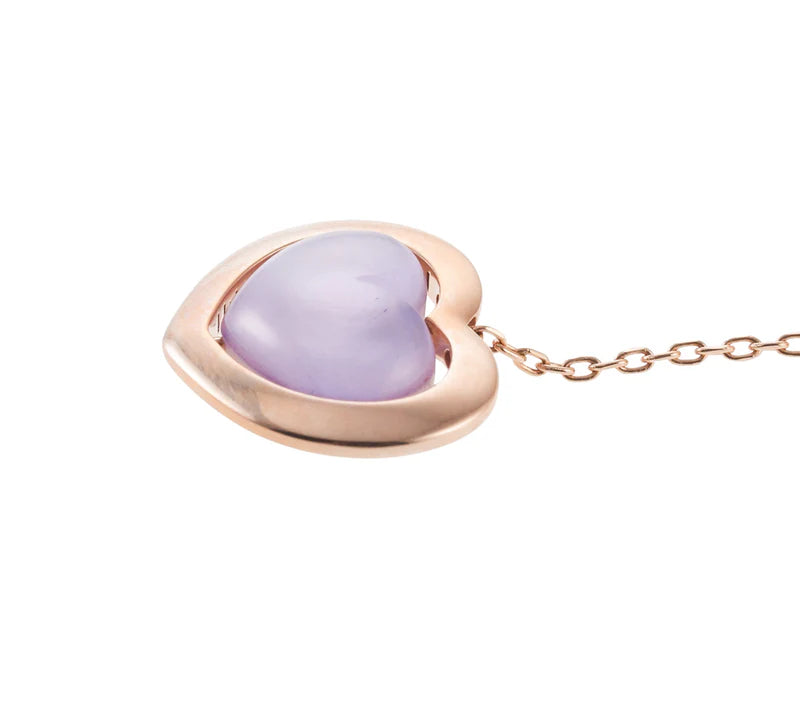 Mimi Milano Juliet Heart Amethyst Gold Drop Earrings