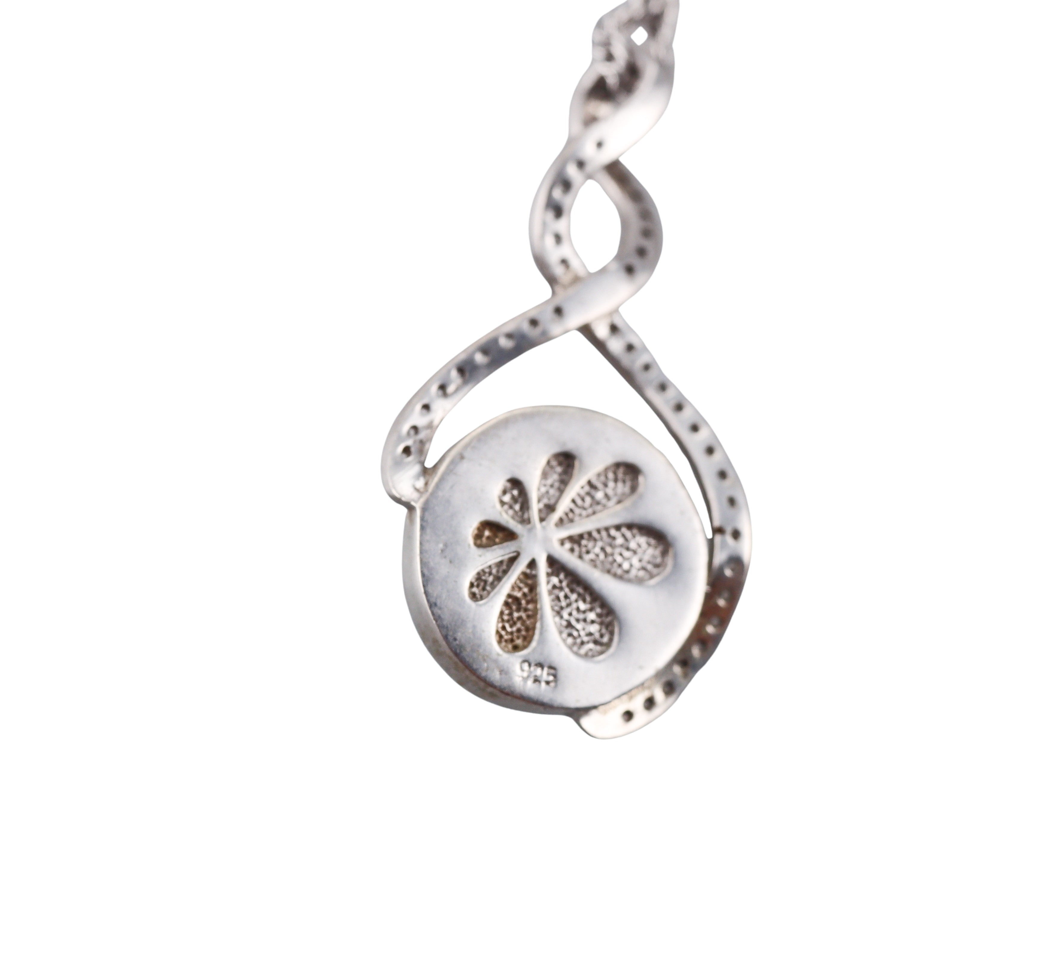 MarahLago Sterling Silver Larimar Adella White Sapphire Pendant Necklace Retail