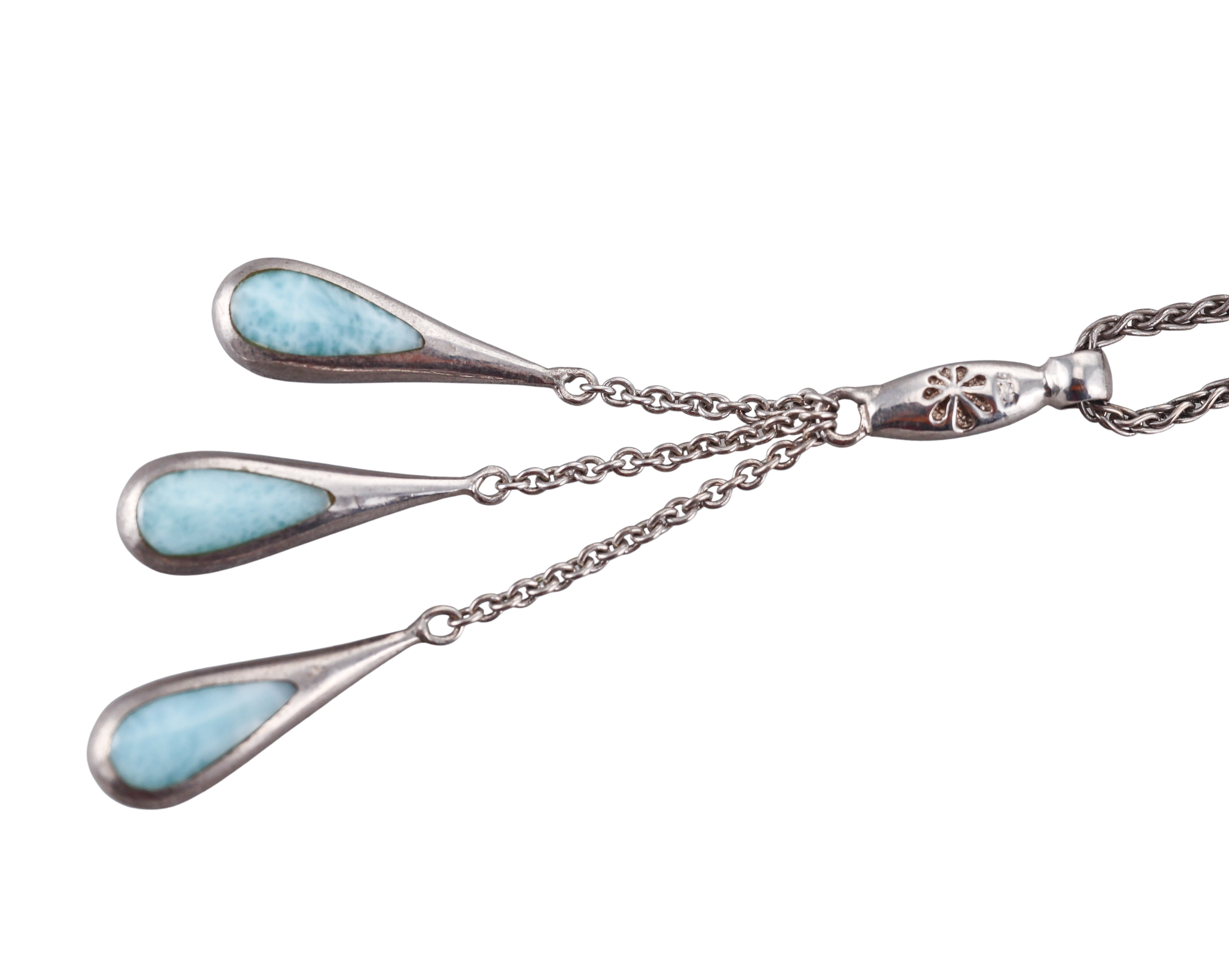 MarahLago Sterling Silver Larimar Indra Pendant Necklace Retail $518