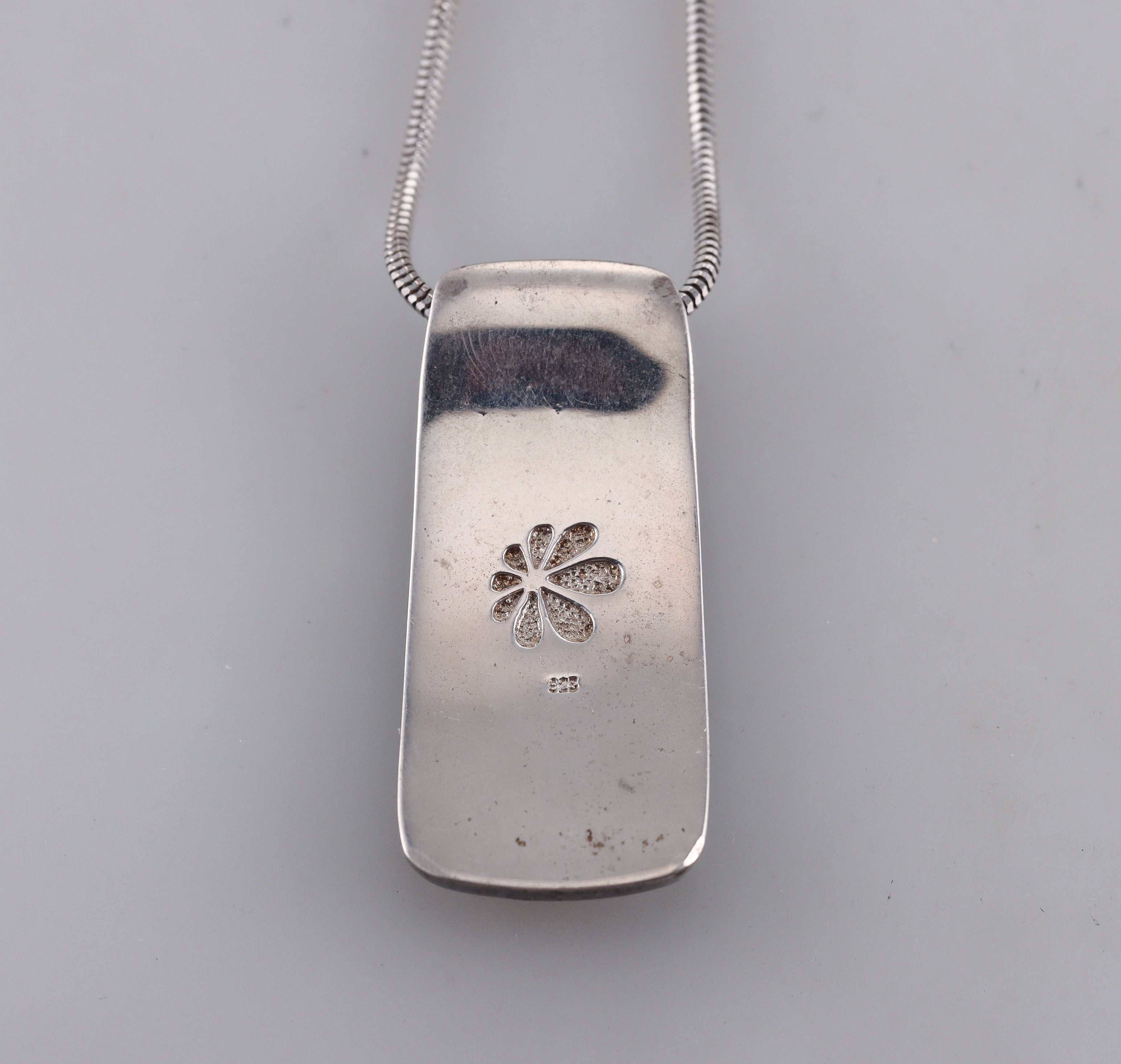 MarahLago Sterling Silver Larimar Surf White Sapphire Pendant Necklace Retail