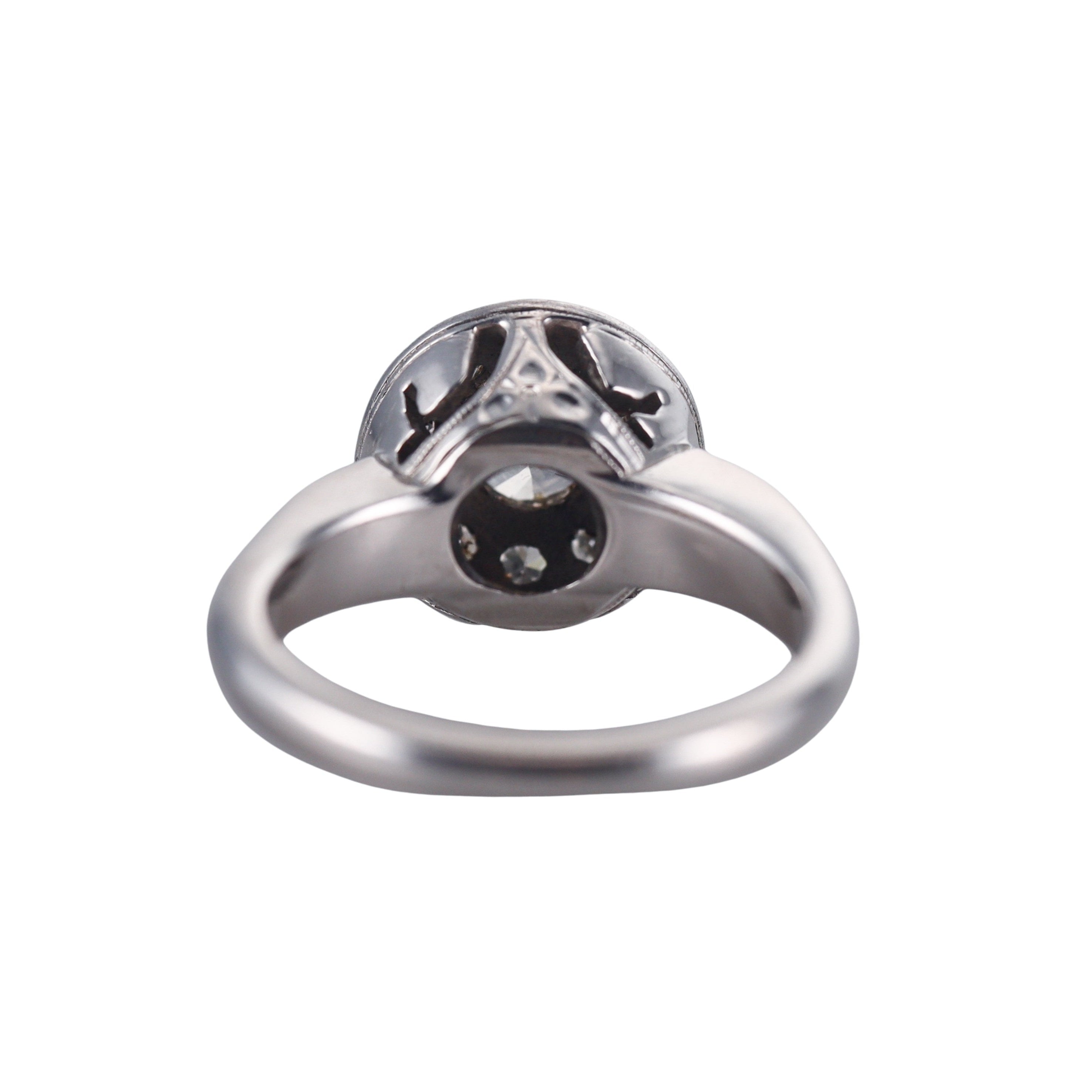 Mid Century 14k White Gold Diamond Ring