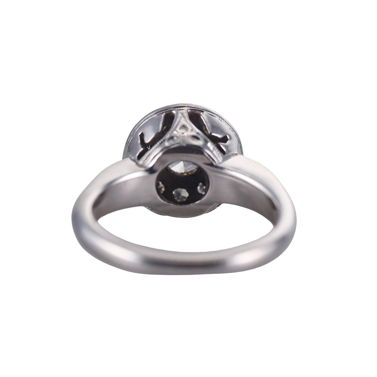 Mid Century 14k White Gold Diamond Ring