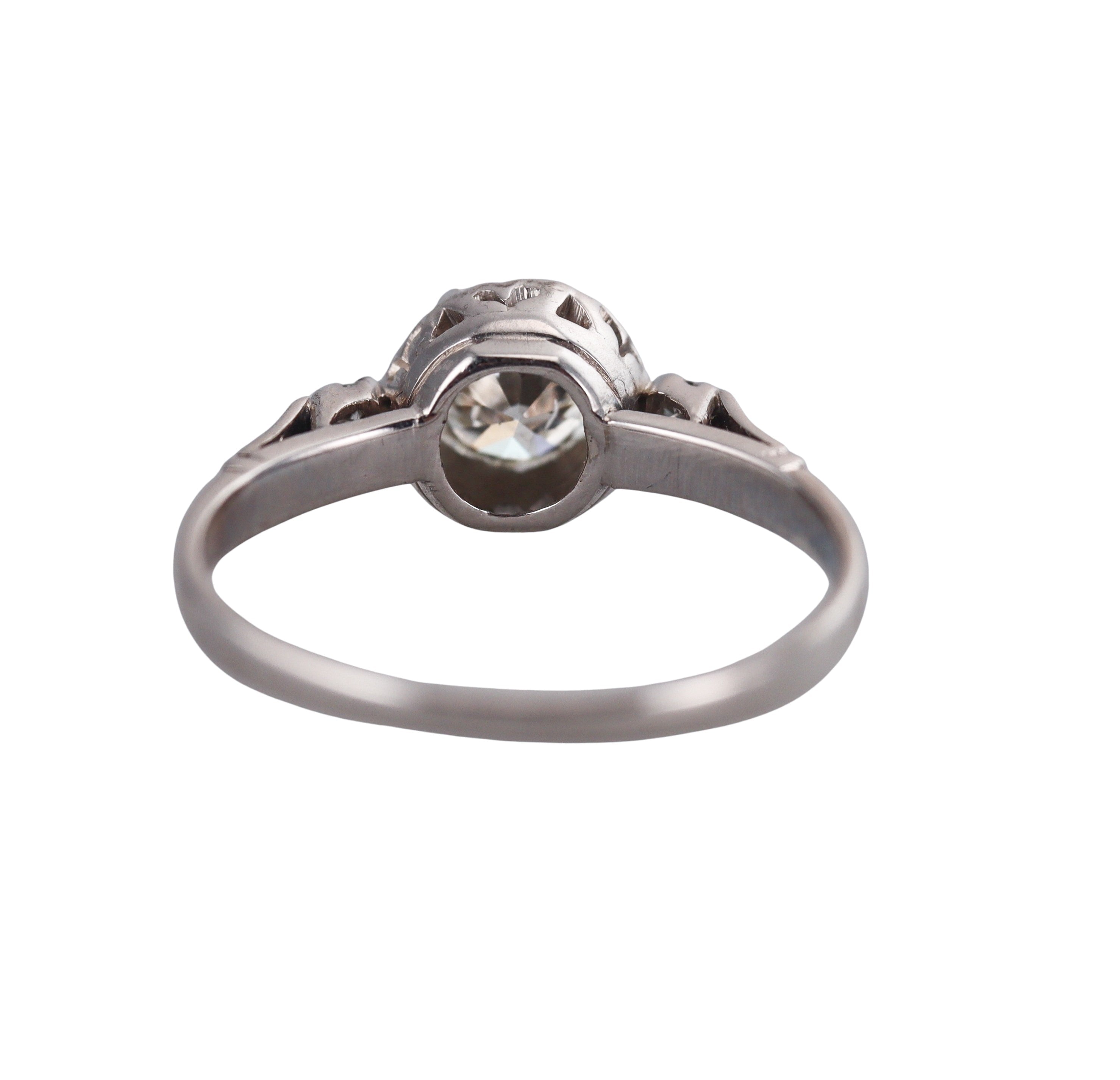 Mid Century Platinum Diamond Engagement Ring