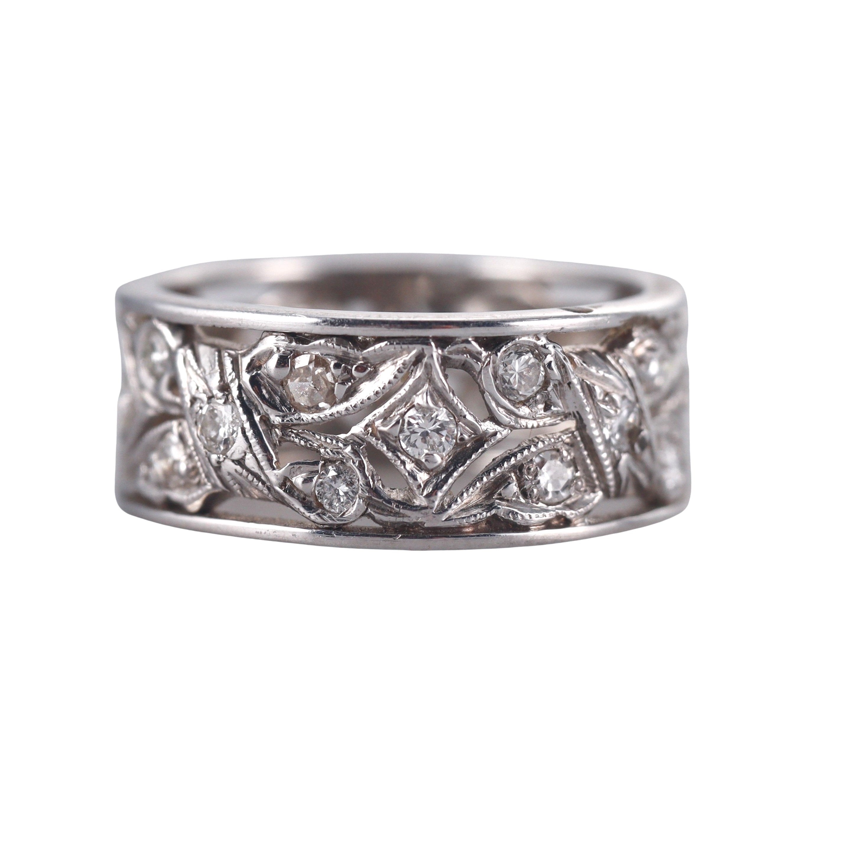 Mid Century Platinum Diamond Eternity Band Ring