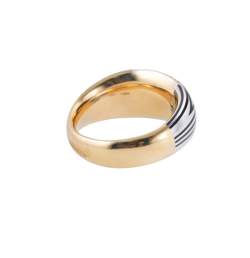 Mimi Milano Tam Tam Diamond Enamel Gold Ring