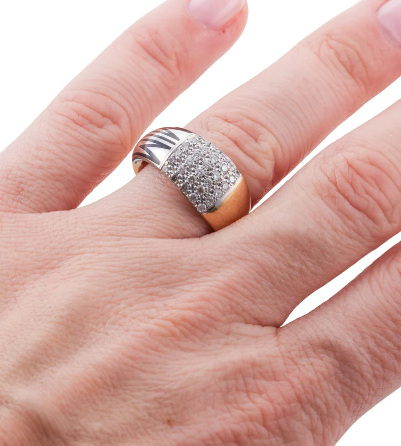 Mimi Milano Tam Tam Diamond Enamel Gold Ring