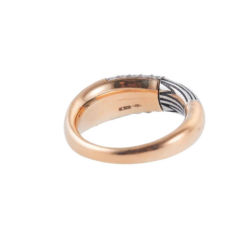 Mimi Milano Tam Tam Diamond Enamel Rose Gold Ring