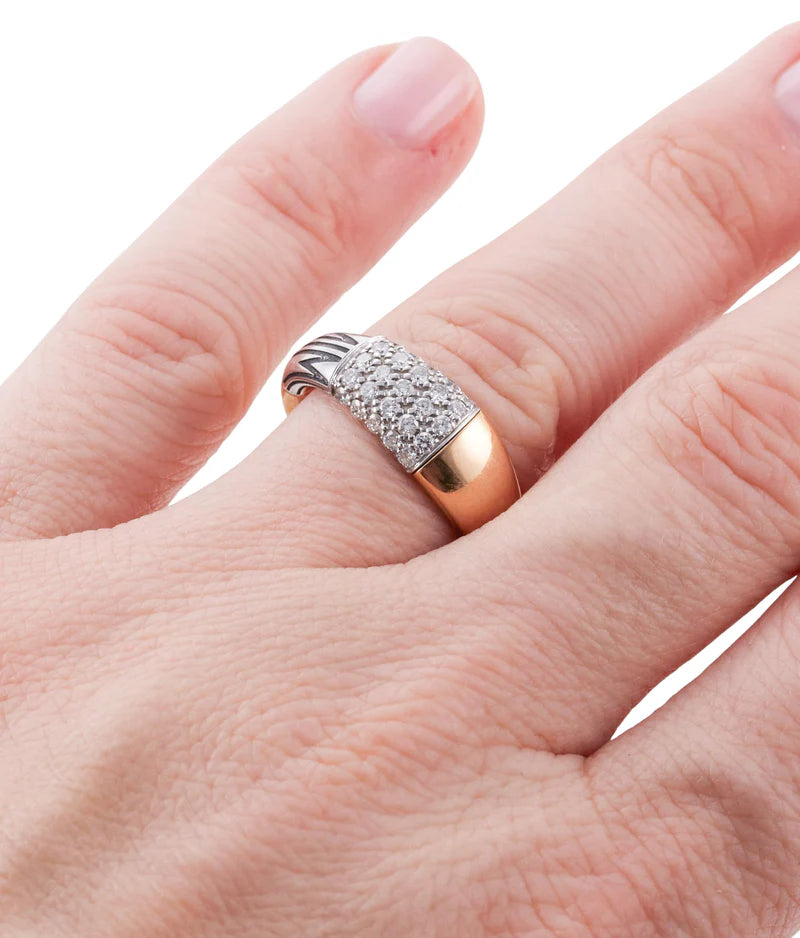 Mimi Milano Tam Tam Diamond Enamel Rose Gold Ring