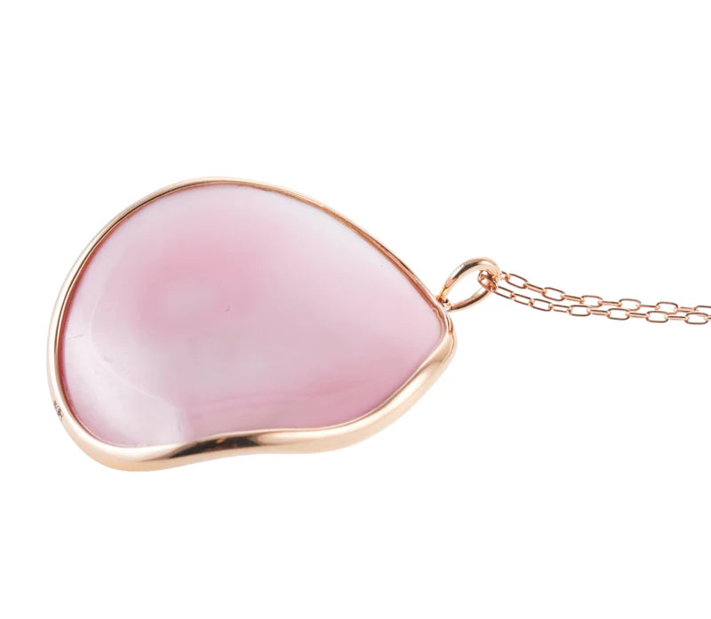 Mimi Milano Pink Mother of Pearl Gold Aurora Pendant Necklace
