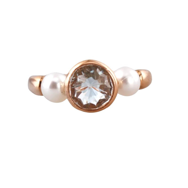 Mimi Milano Happy Prasiolite Pearl Gold Ring