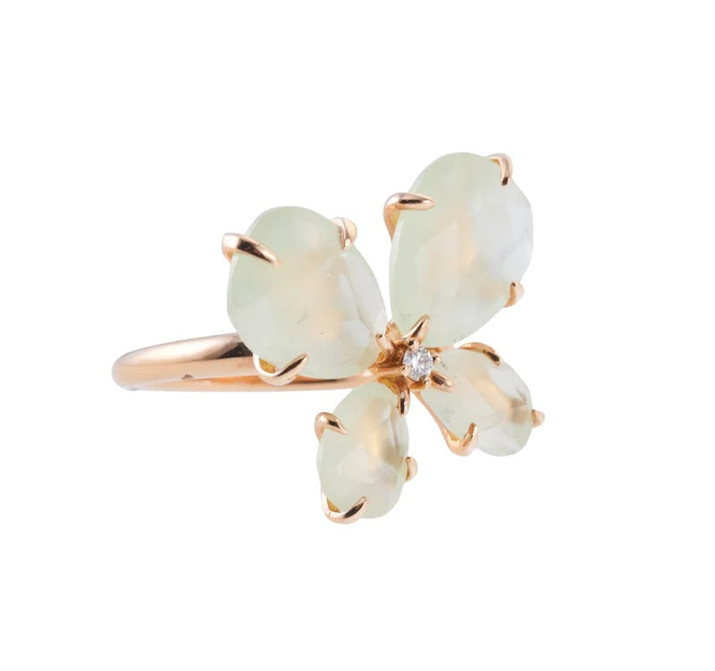 Mimi Milano Mila Prehnite Diamond Butterfly Ring