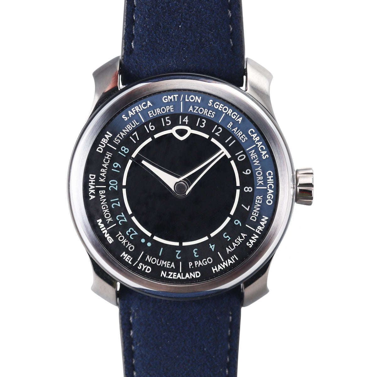 Ming World Timer 29.01 Titanium Blue Watch