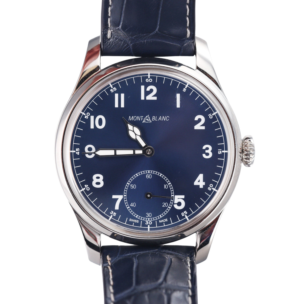 Montblanc Heritage 1858 Manual Wind Blue Dial Watch 113702