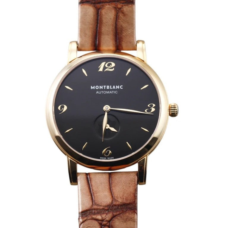 Montblanc Star Classique 18k Gold Automatic Black Dial Watch 107340