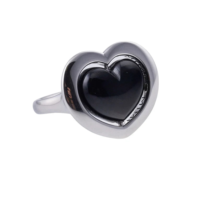 Mimi Milano Onyx Gold Flip Top Heart Ring