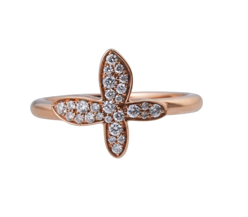 Mimi Milano Freevola Diamond Gold Butterfly Ring