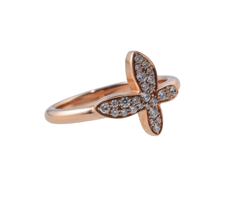 Mimi Milano Freevola Diamond Gold Butterfly Ring