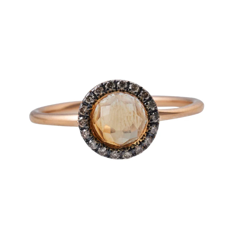 Mimi Milano Happy Fancy Diamond Citrine Gold Ring