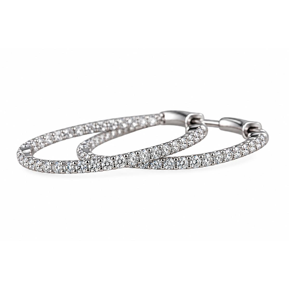 14k Gold Inside Out Diamond Hoop Earrings