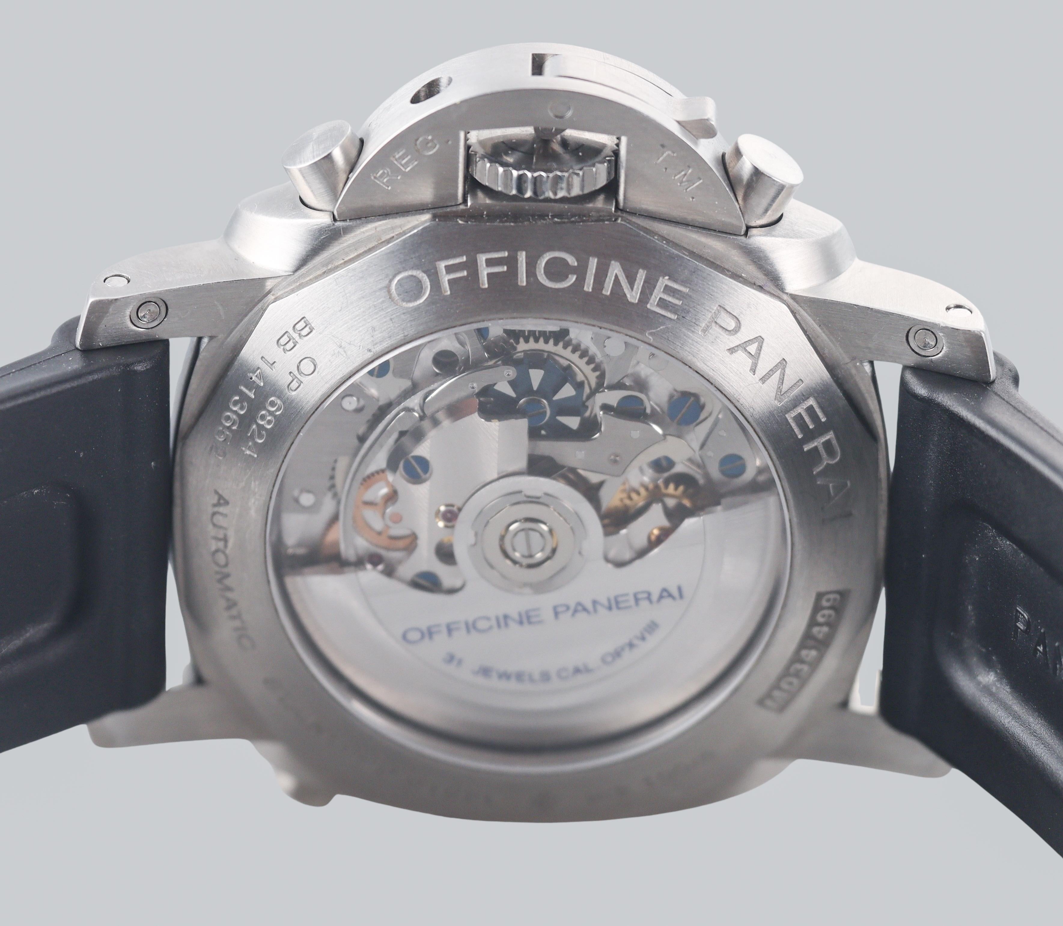 Panerai Luminor Rattrapante 1950 Automatic Black Dial Steel Watch PAM00362