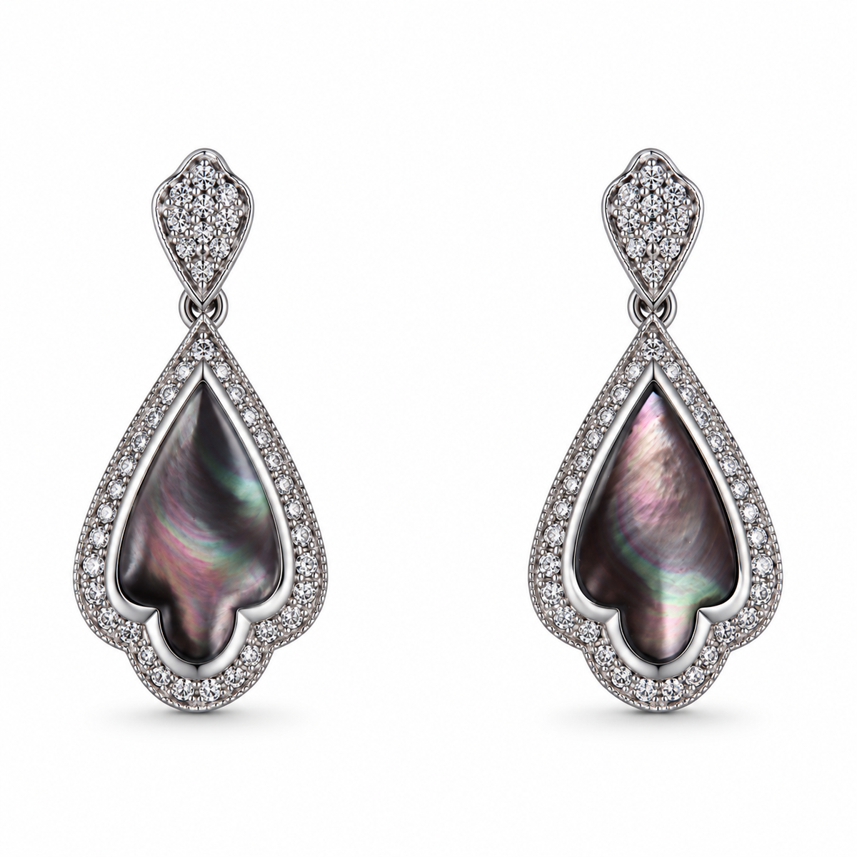 Kabana 14K White Gold Mother of Pearl Diamond Drop Earrings