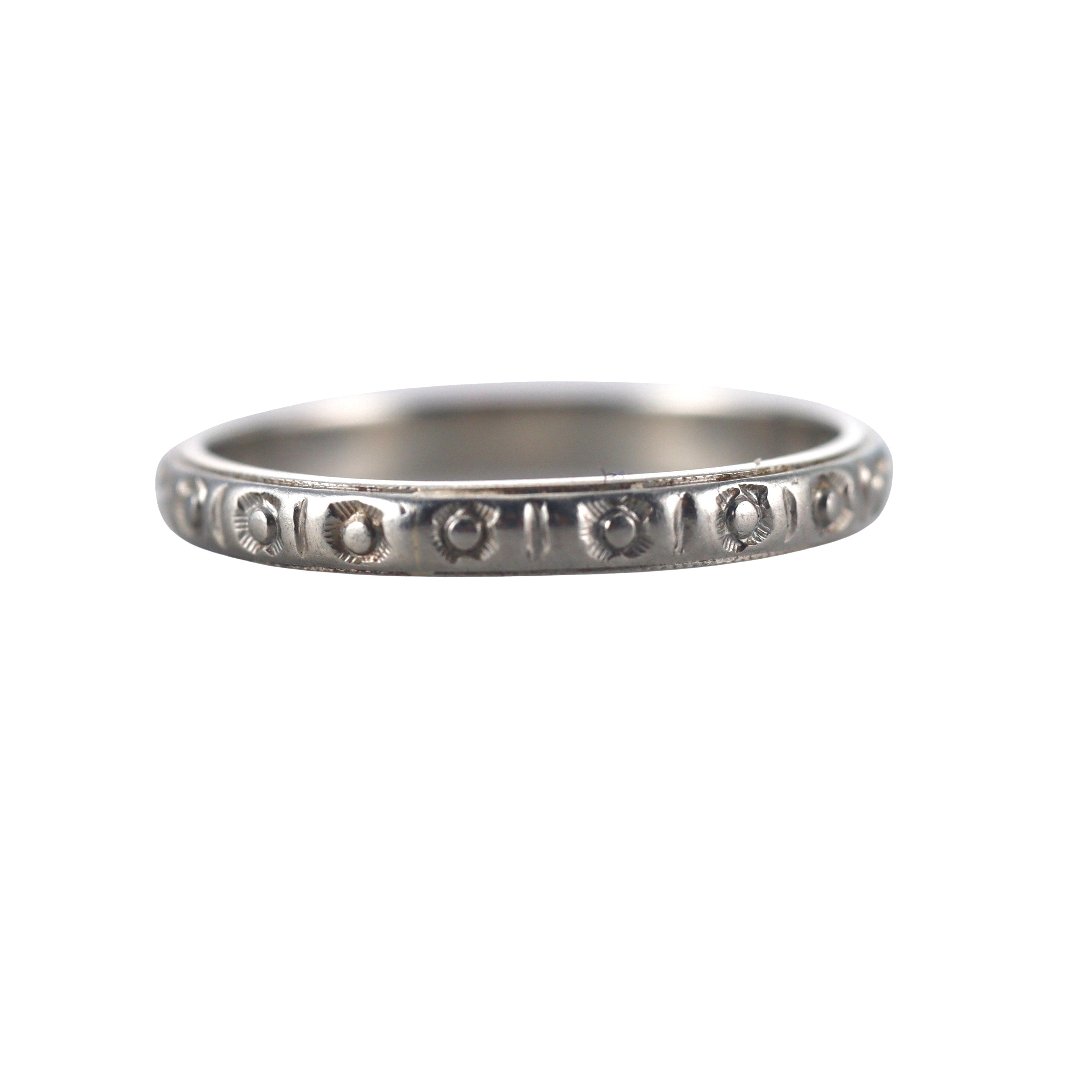 Peacock Belais Art Deco 18k Gold Wedding Band Ring