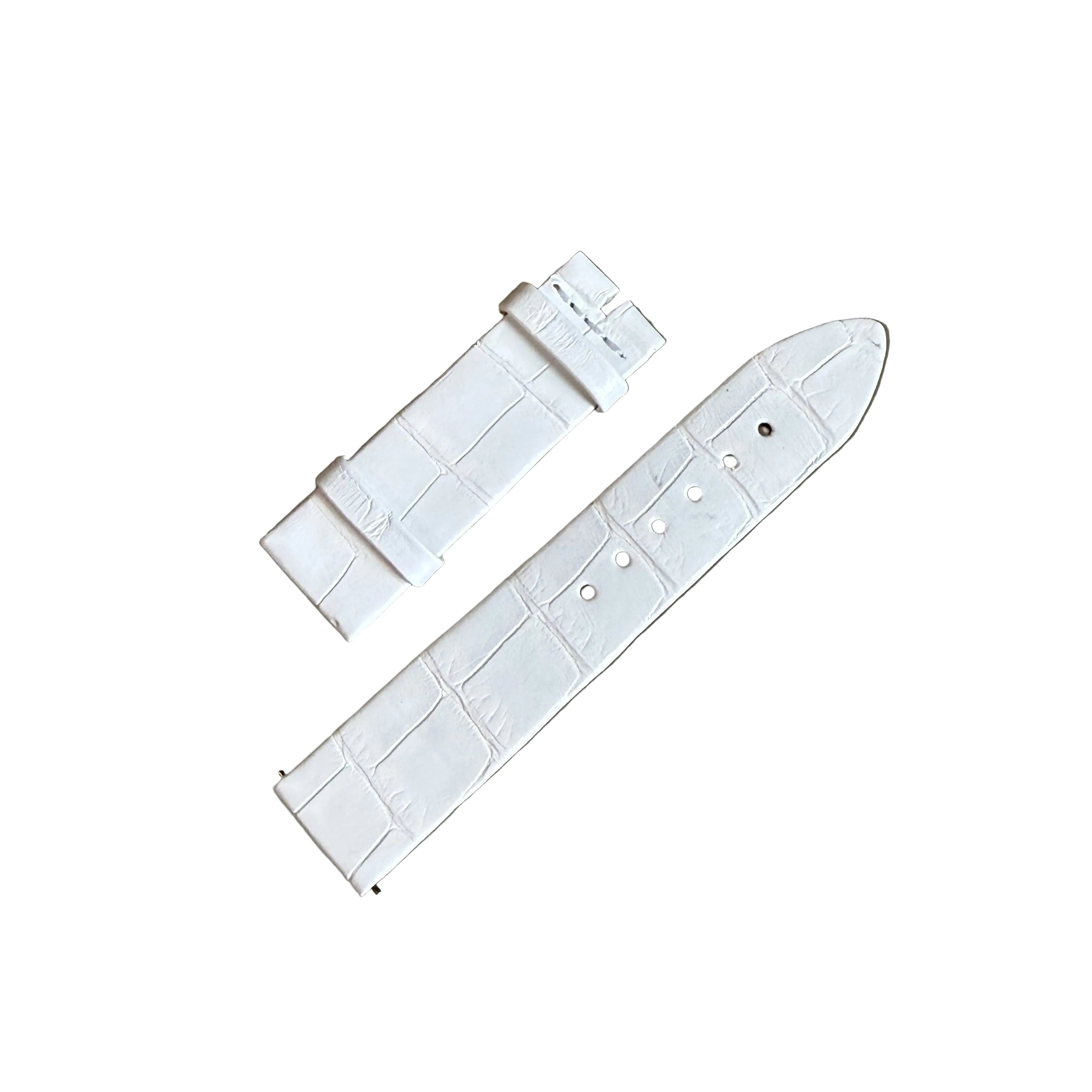 Authentic Jaeger LeCoultre White Alligator Watch Band Strap 17mm