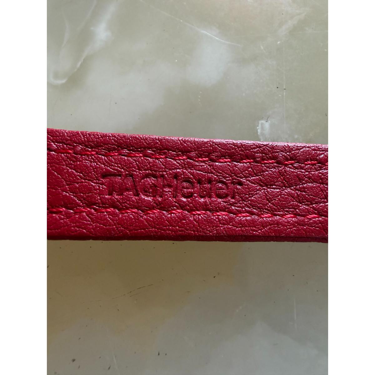 Authentic TAG Heuer Kirium Red Leather 16mm Watch Strap Band FC6124