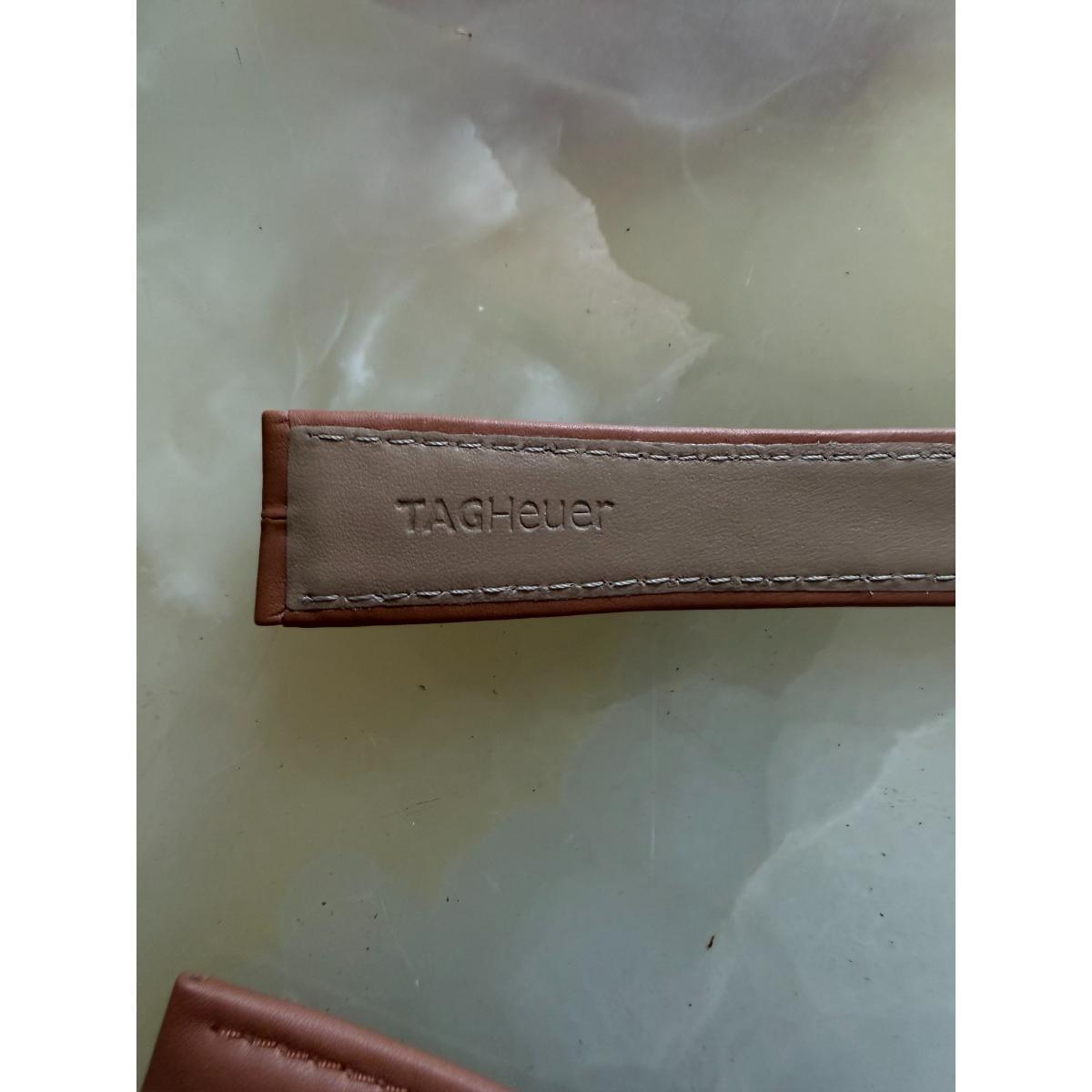 Authentic TAG Heuer S/EL Sports Brown Leather Watch Strap Band 20mm FC6006