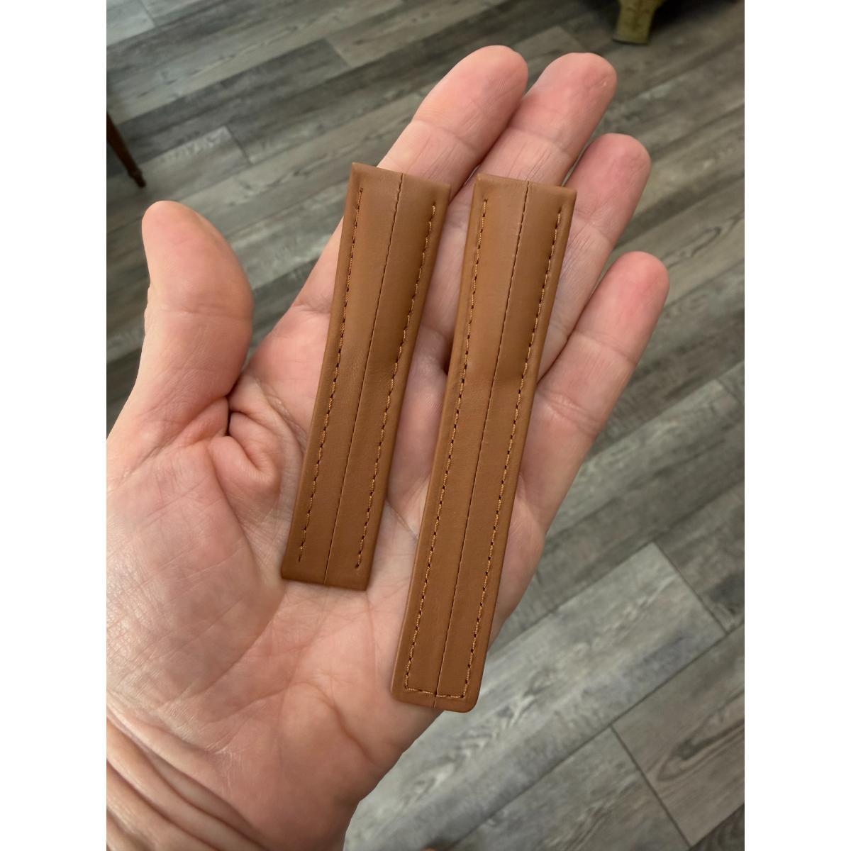 Authentic TAG Heuer S/EL Sports Brown Leather Watch Strap Band 20mm FC6006