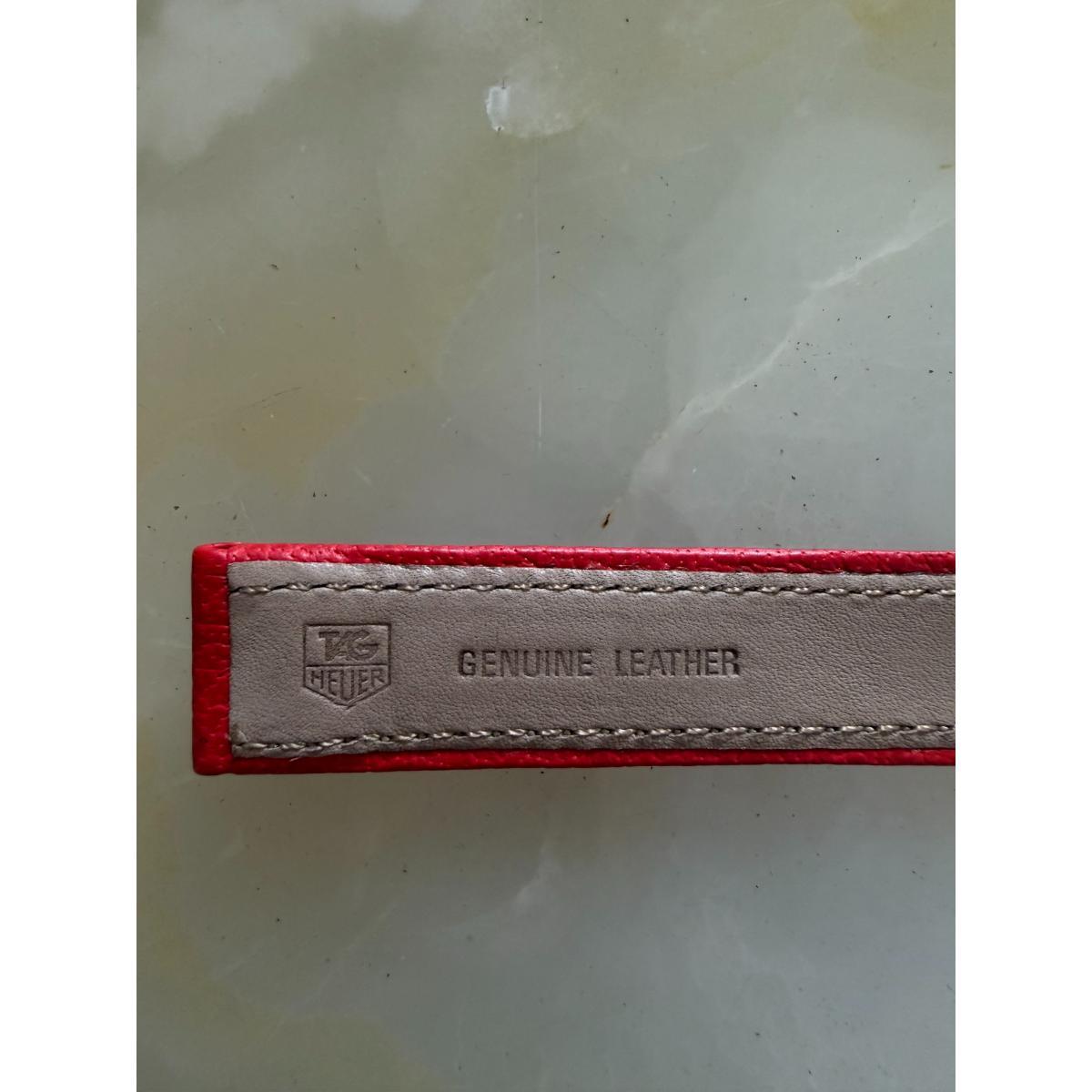 Authentic TAG Heuer Sport Elegance Red Leather 18mm Watch Strap FC6013