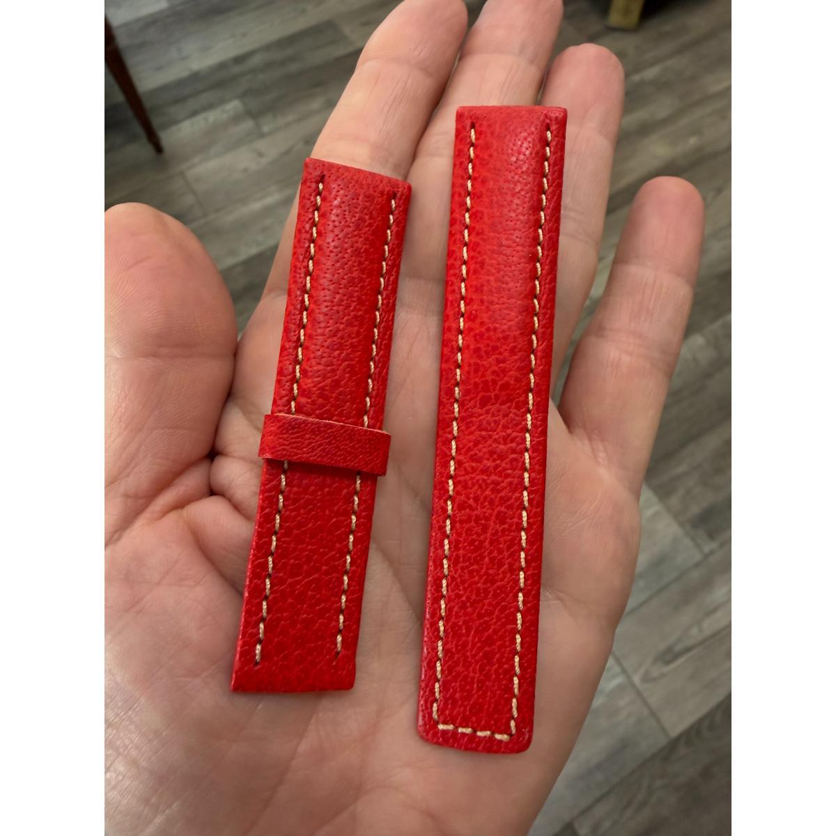 Authentic TAG Heuer Sport Elegance Red Leather 18mm Watch Strap FC6013