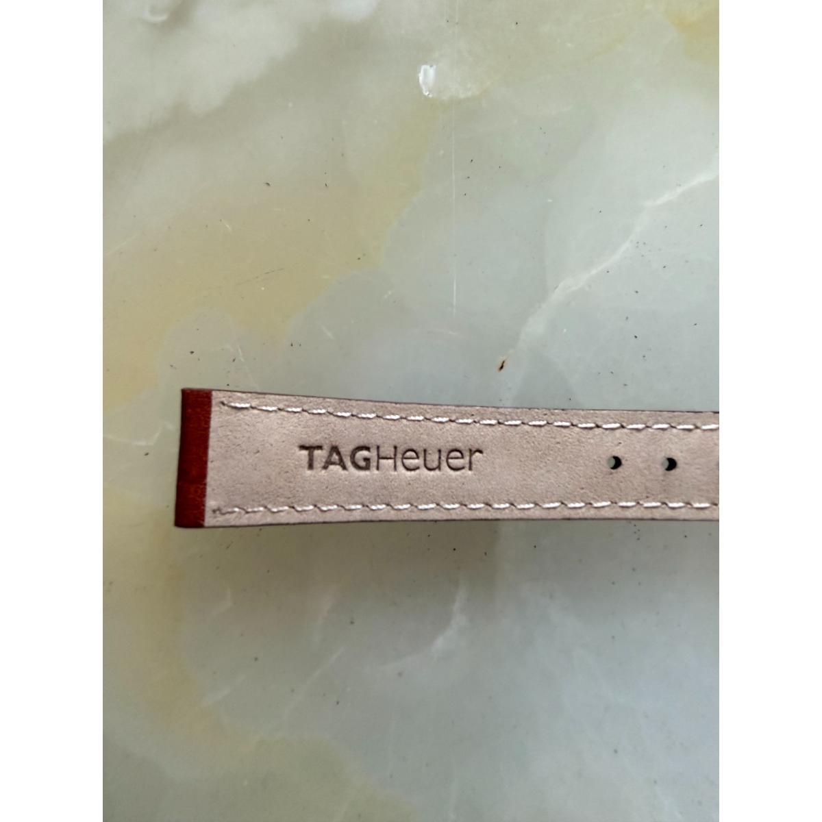 Authentic TAG Heuer Brown Leather Watch Strap Band 15mm with Buckle