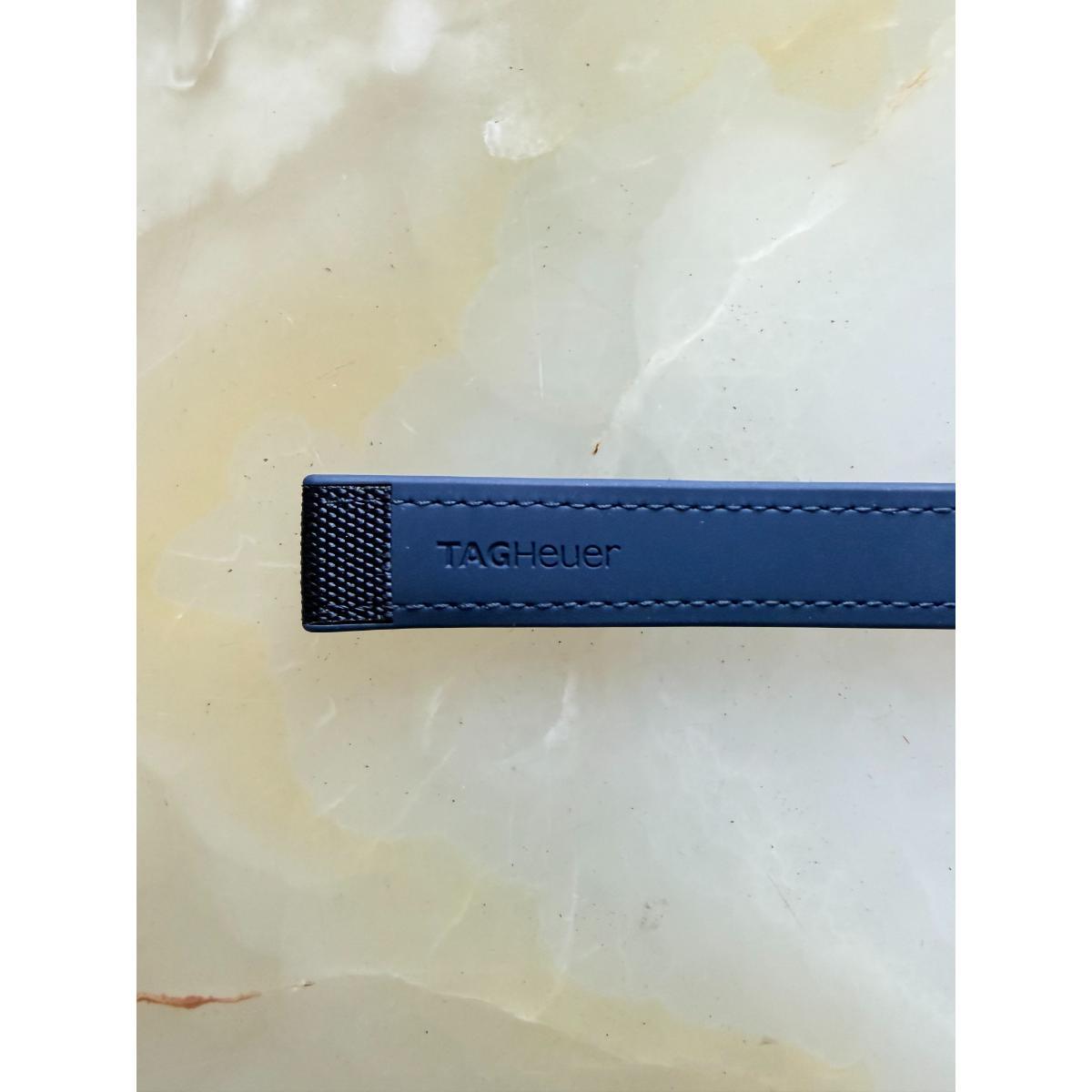 Authentic TAG Heuer Aquaracer Blue Rubber Nylon 16.5mm Watch Strap FT6091