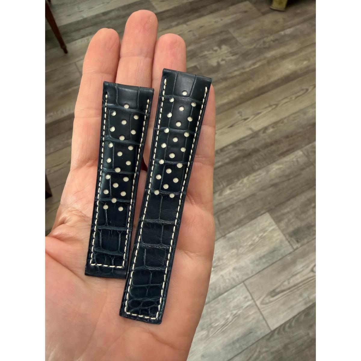 Authentic TAG Heuer Monaco Blue Alligator 22mm Watch Strap Band FC6253