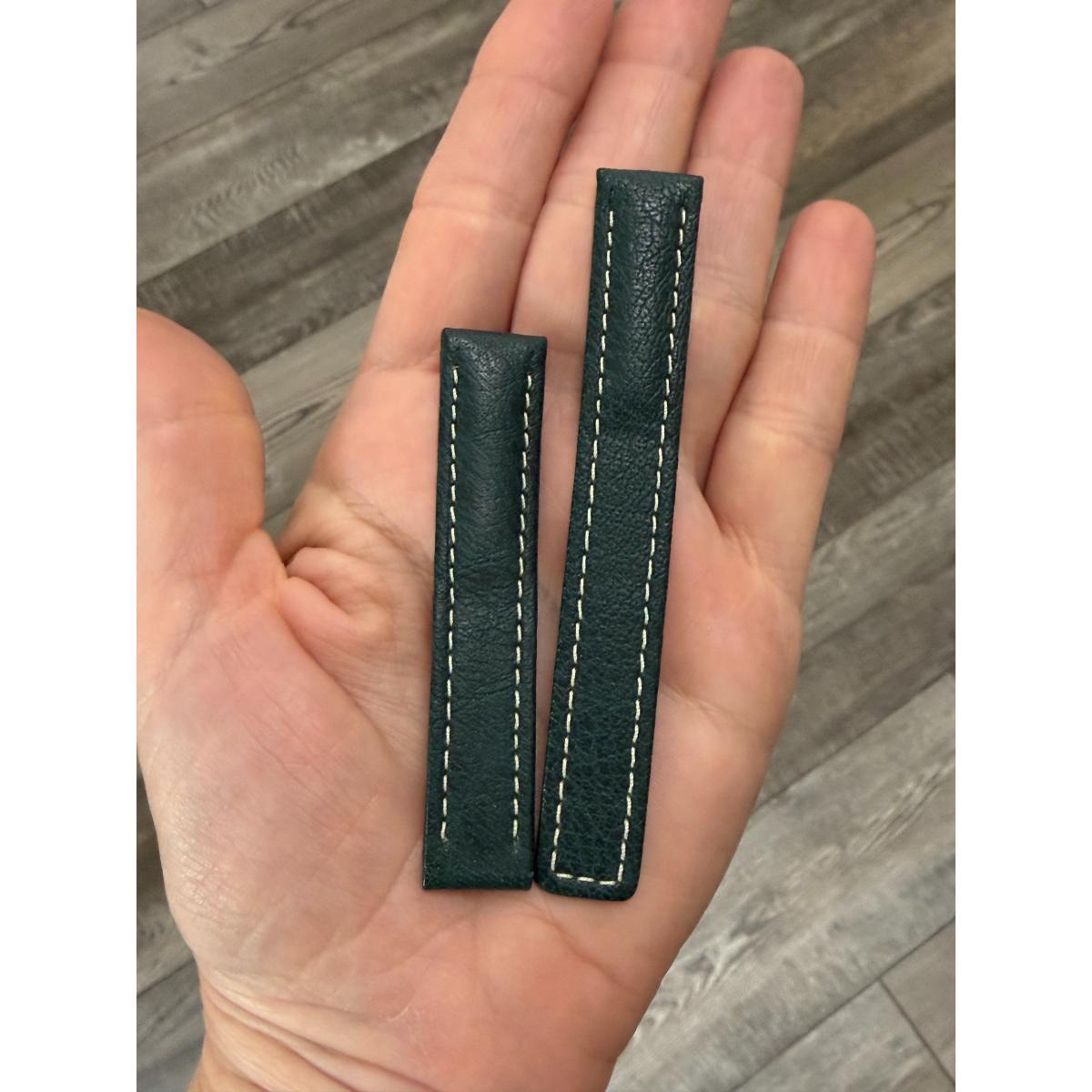 Authentic TAG Heuer Sport Elegance Dark Green Leather 15mm Watch Strap FC6011