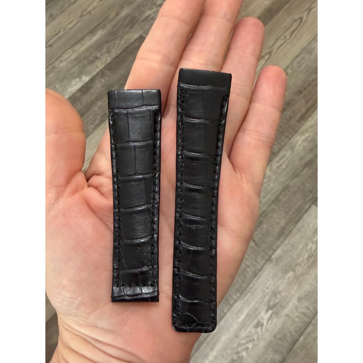 Authentic TAG Heuer Monaco Black Alligator Leather 22.5mm Watch Strap FC6298