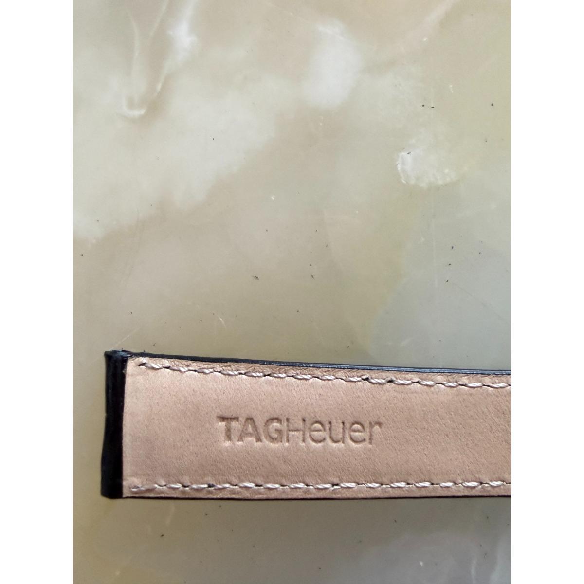 Authentic TAG Heuer Carrera Black Leather 18mm Watch Strap Band FC6170