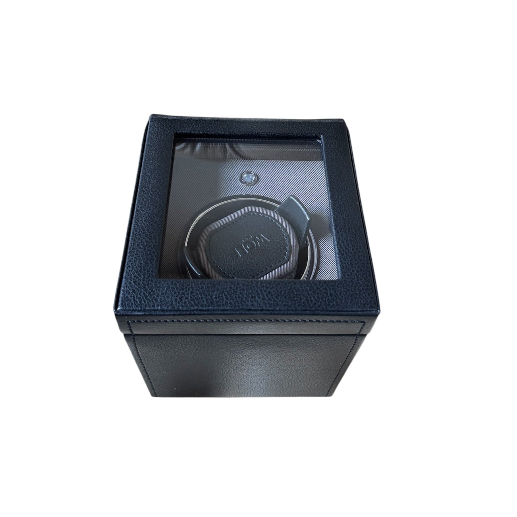 Wolf Cub Black Single Watch Winder with Cover