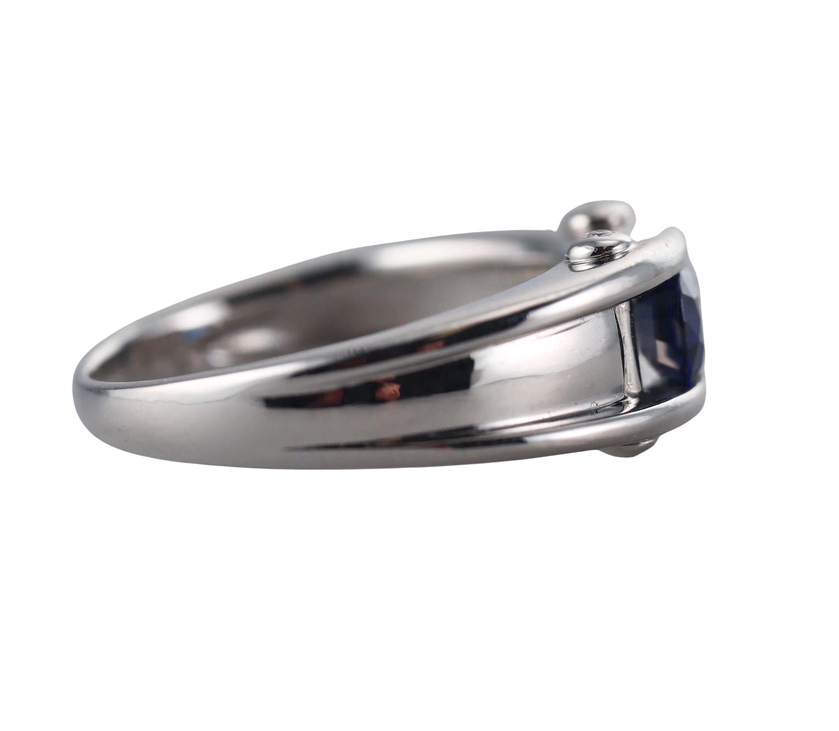 Platinum 0.99CT Sapphire Diamond Ring