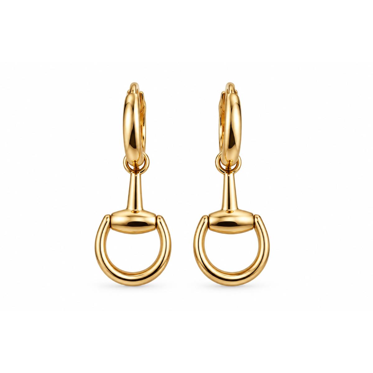 Gucci Horsebit 18K Gold Drop Earrings