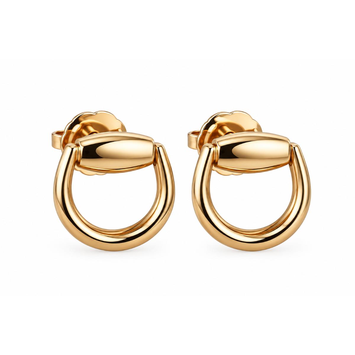 Gucci Horsebit 18K Gold Stud Earrings