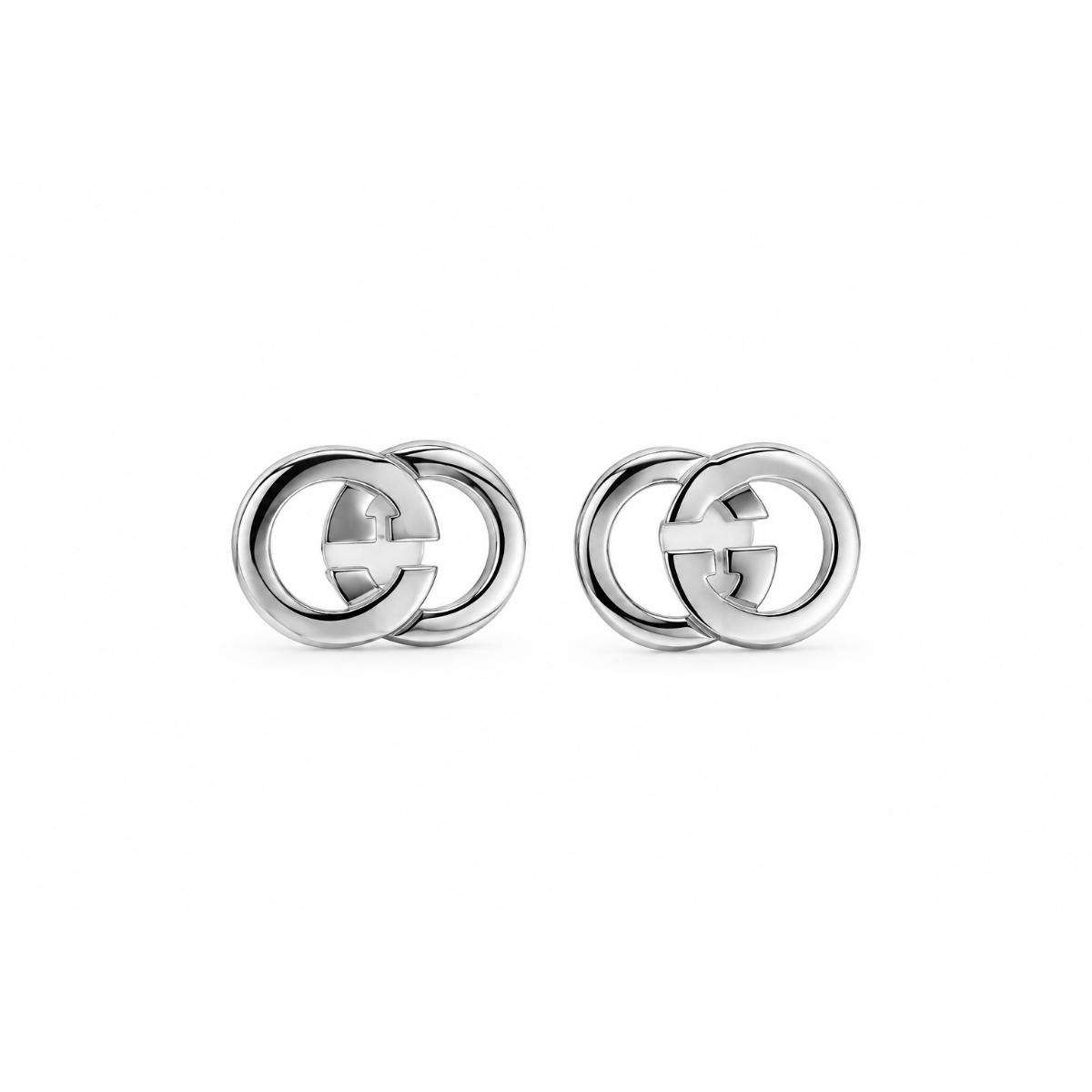 Gucci Interlocking G Large Sterling Silver Stud Earrings