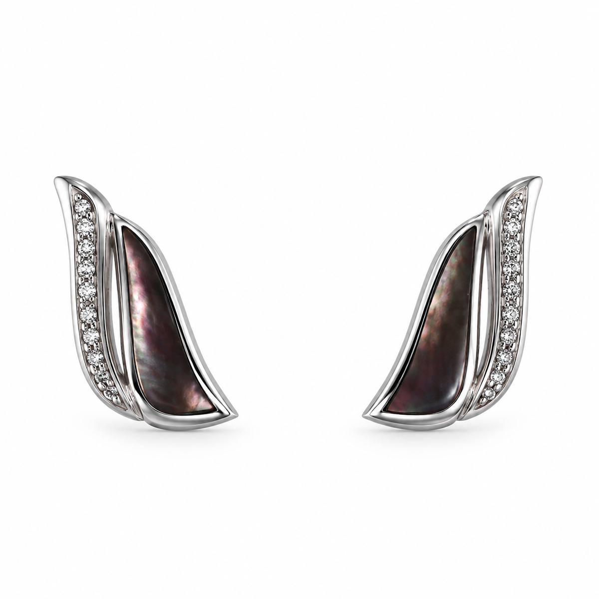 Kabana 14K White Gold Mother of Pearl Diamond Earrings