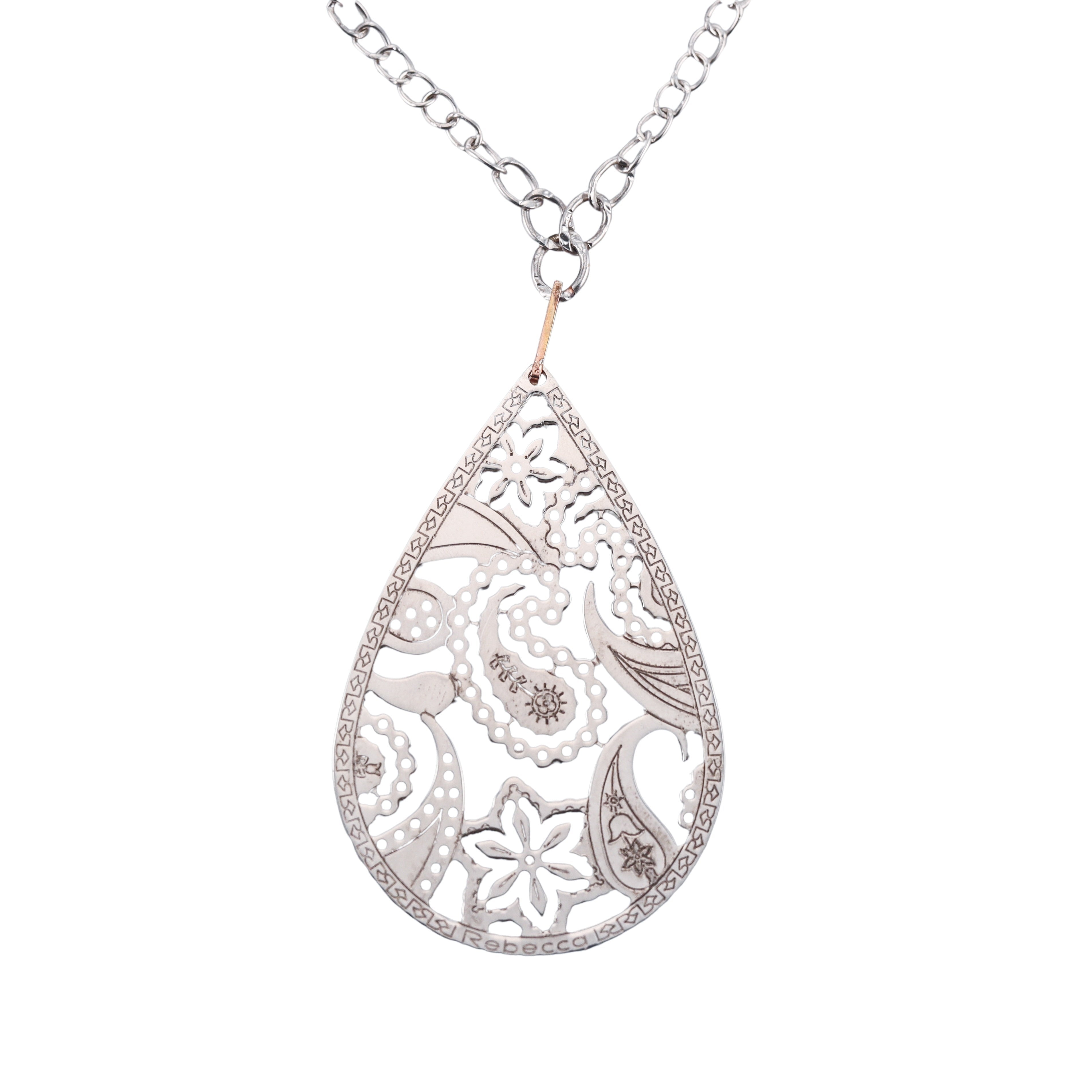 Rebecca Sterling Silver Teardrop Pendant Necklace
