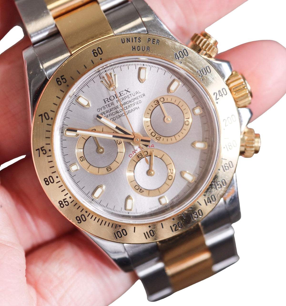 Rolex Cosmograph Daytona 18k Gold Steel Automatic Watch 116532