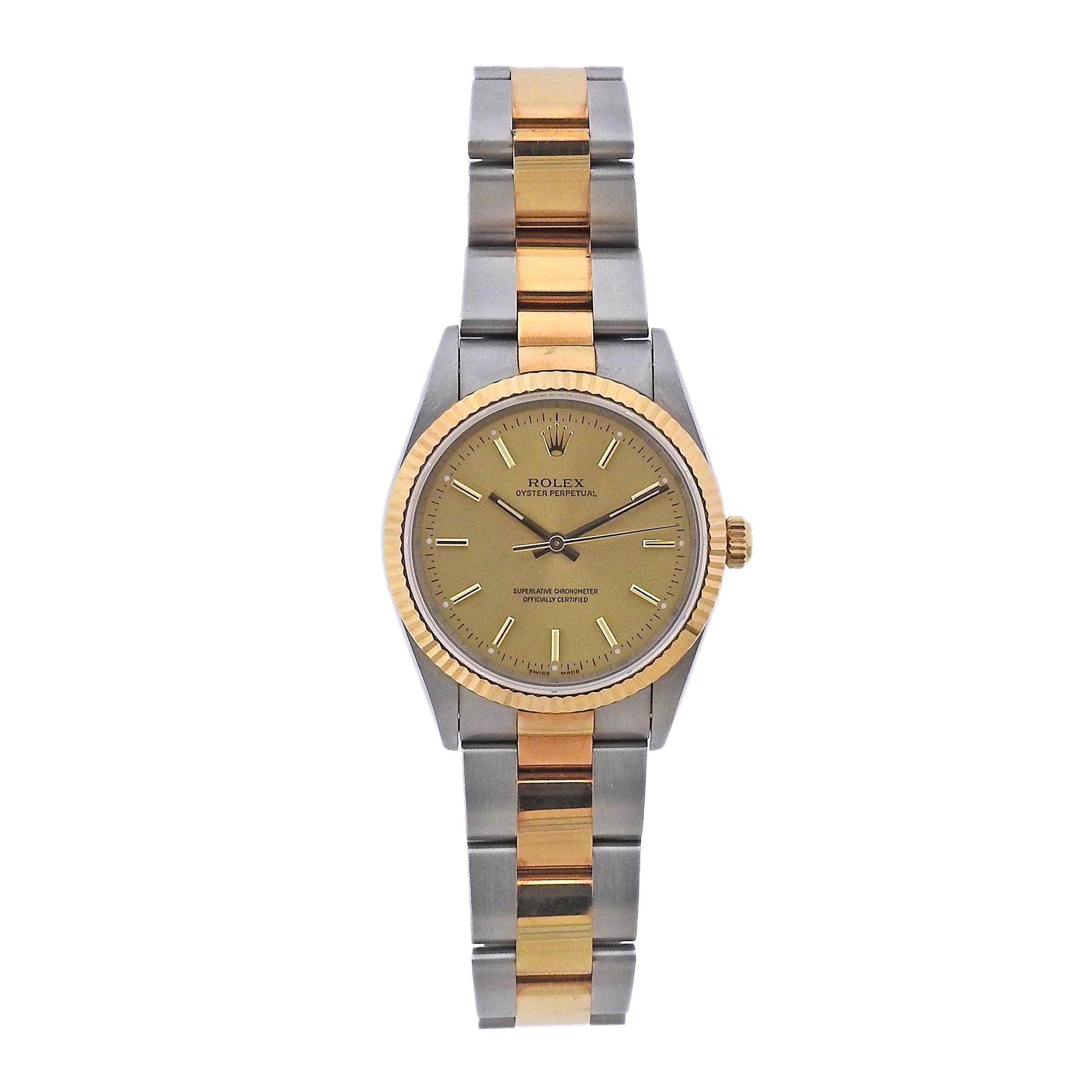 Rolex Oyster Perpetual 34mm Two Tone Automatic Watch 14233