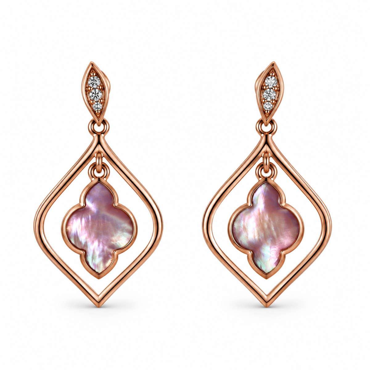 Kabana 14K Rose Gold Mother of Pearl Diamond Drop Earrings