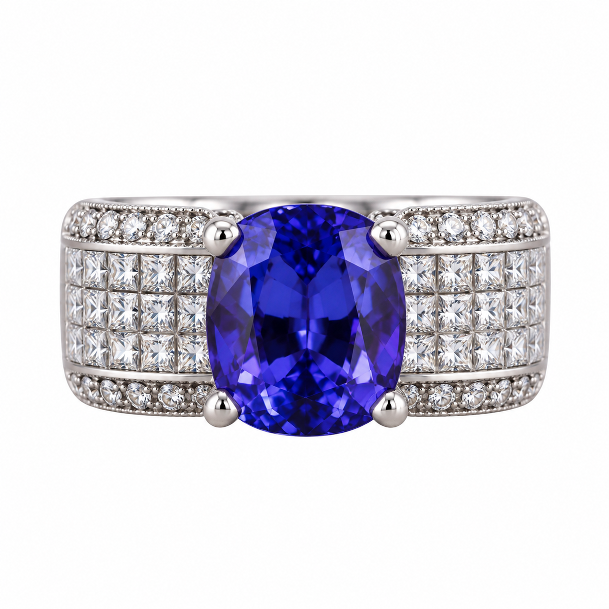 5.36ct Tanzanite Diamond 18k Gold Ring